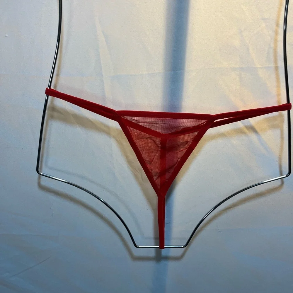 3/$30 Bundle •Red Lace Sheer Babydoll Lingerie Set with Thong Intimates Medium